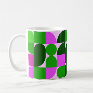 De Café Caneca Geométrica Retro – Meados do Século em Core