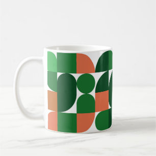 De Café Caneca Geométrica Retro – Meados do Século em Core