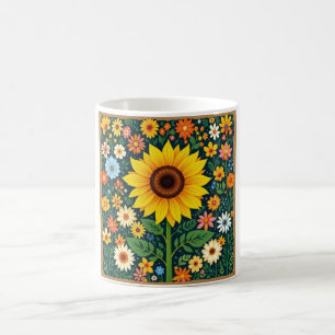 De Café Caneca Girassol Floral