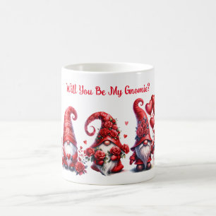 De Café Caneca Gnome do Dia dos Namorados com Corações e B