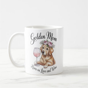 De Café Caneca Golden Mom Funciona com Amor e Vinho Funny 