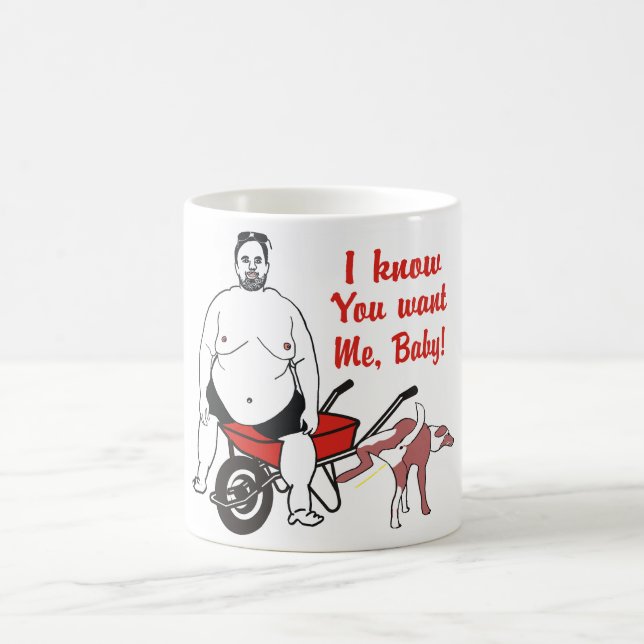 De Café Caneca gorda repulsivo engraçada do homem (Centro)