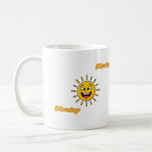 De Café Caneca Gráfica Artística do Sol Dourado Radiante