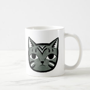 De Café Caneca gráfica do gato original cinzento da canec