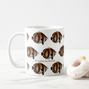 De Café Caneca grande da pesca dos peixes