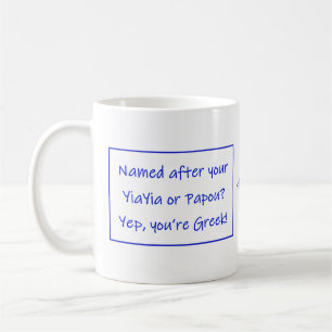 De Café Caneca Grega com Dito Sobre o Seu Nome