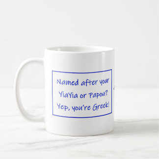 De Café Caneca Grega com Dito Sobre o Seu Nome
