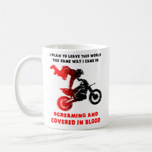 De Café Caneca gritando do motocross da bicicleta da