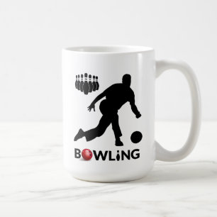 De Café Caneca Homem Jogando Boliche