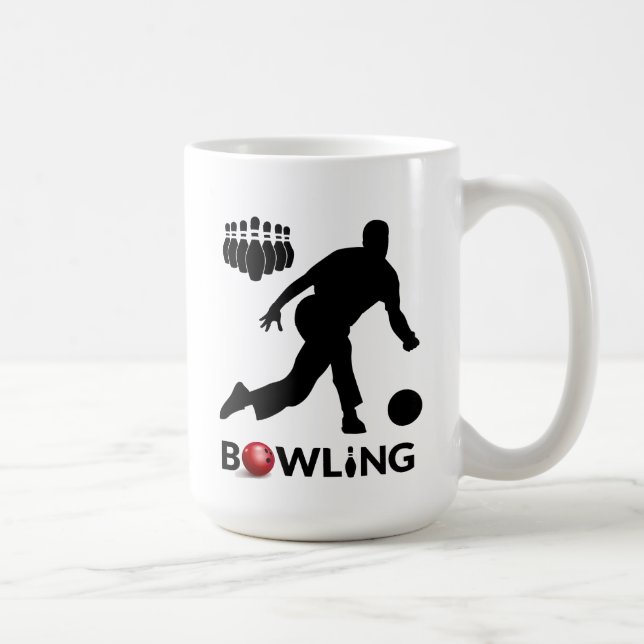 De Café Caneca Homem Jogando Boliche (Direita)