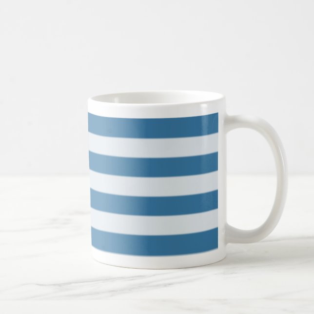 De Café Caneca horizontal azul da listra (Direita)