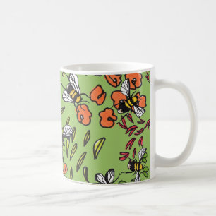 De Café Caneca humilde do Flowerbed dos zangões
