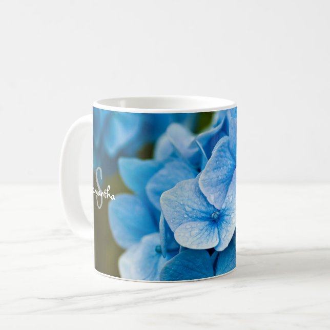 De Café Caneca Hydrangea Azul (Frente Esquerda)