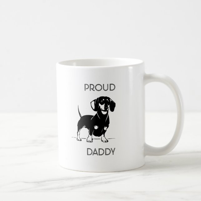 De Café Caneca ilustrada do wiener do dachshund pai (Direita)