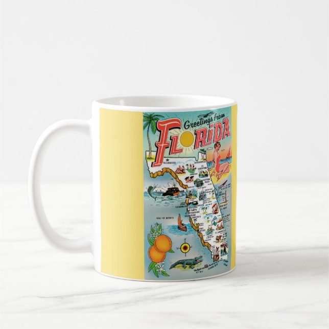 De Café Caneca Ilustrada Saudações da Flórida (Esquerda)