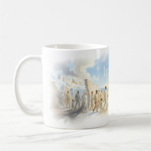 De Café Caneca Imagine Todas as Pessoas Caminhando Juntas