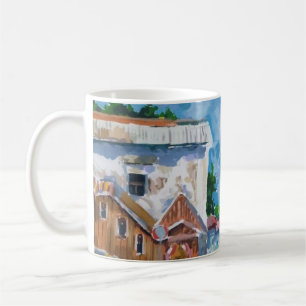 De Café Caneca Impressionista da Rua da Cidade Ensolarada