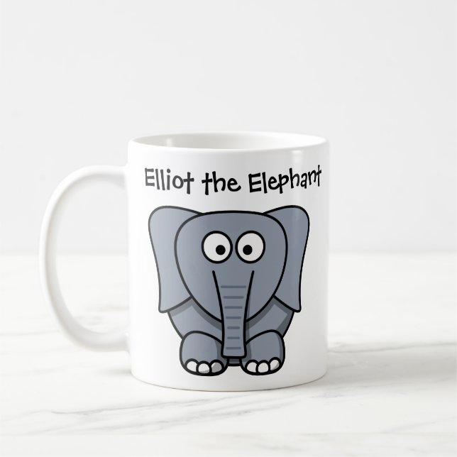 De Café Caneca Infantil Personalizada do Elefante Elliott (Esquerda)