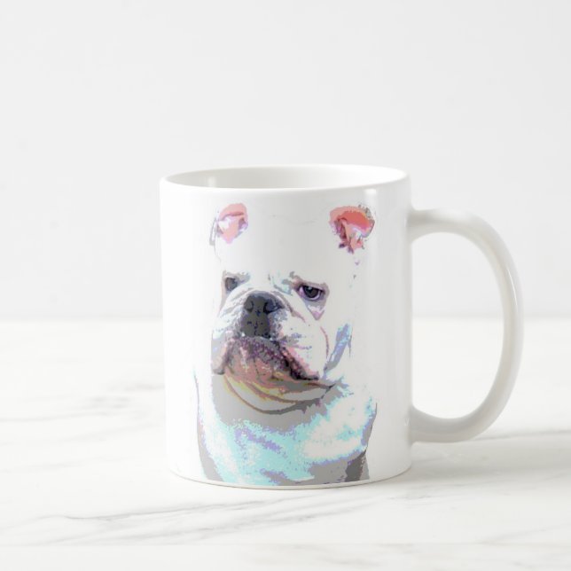 De Café Caneca inglesa branca do buldogue 2 (Direita)