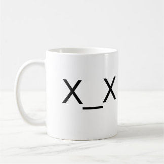 De Café caneca inoperante do Emoticon do x_x