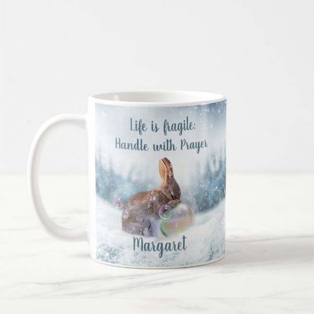 De Café Caneca Inspiradora Coelho Bunny Religioso Rezando (Esquerda)