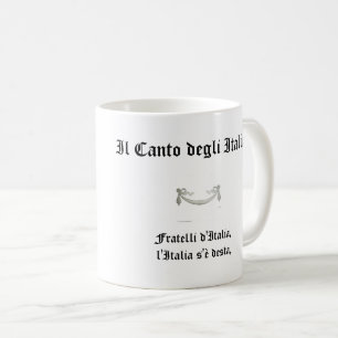 De Café Caneca Italiana com Bandeira e Início do Hino