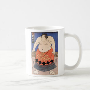 De Café Caneca japonesa da arte do Sumo do vintage