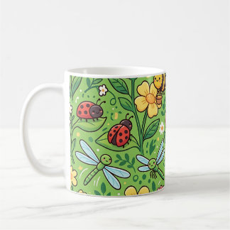 De Café Caneca Jardim Borboleta & Abelha – Padrão Fofo