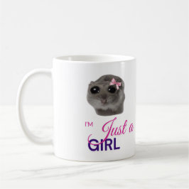De Café Caneca Just a Girl – Hamster Triste Fofo 