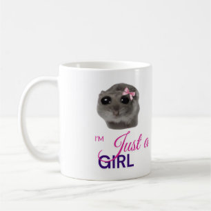 De Café Caneca Just a Girl – Hamster Triste Fofo 