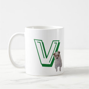 De Café Caneca - letra V com cão e nome