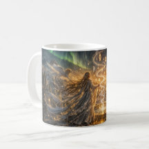 Caneca Leve Fantasia Élfica Dourada Impressionista