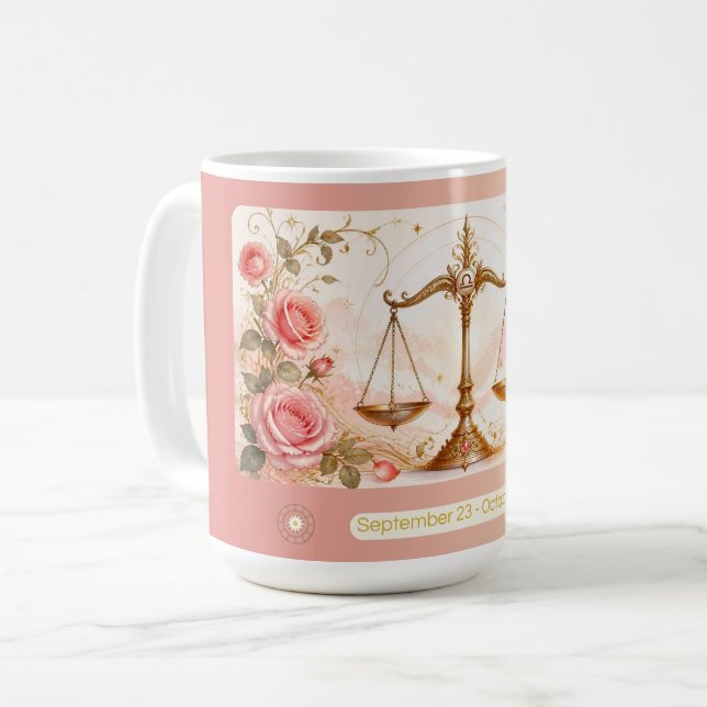 De Café Caneca Libra Rose Art Nouveau (Frente Esquerda)