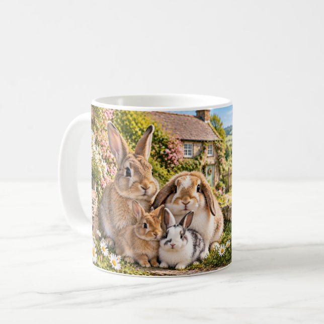 De Café Caneca Life Is Better with Rabbits (Frente Esquerda)