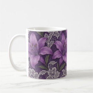 De Café Caneca lírios e renda design 