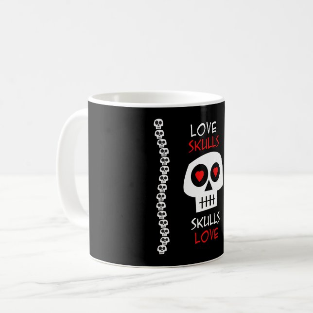 De Café Caneca Love Skulls (Frente Esquerda)