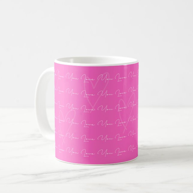 De Café Caneca Love You Rosa (Frente Esquerda)