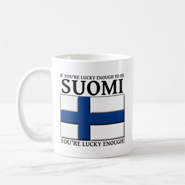 De Café Caneca Lucky Enough To Be Suomi Finlandês (Esquerda)