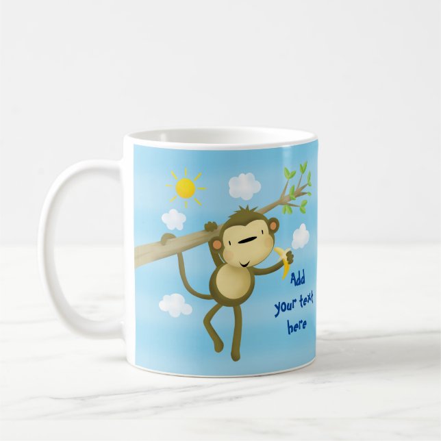 De Café CANECA - macaco pequeno insolente bonito feito sob (Esquerda)