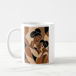 De Café Caneca Mãe e Filha Negras Arte Afro-Americana
