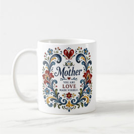 De Café Caneca Mãe Rosemaling Norueguesa – Floral Elegante