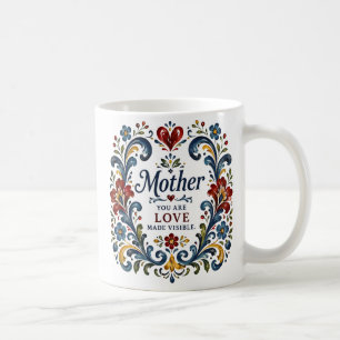 De Café Caneca Mãe Rosemaling Norueguesa – Floral Elegante