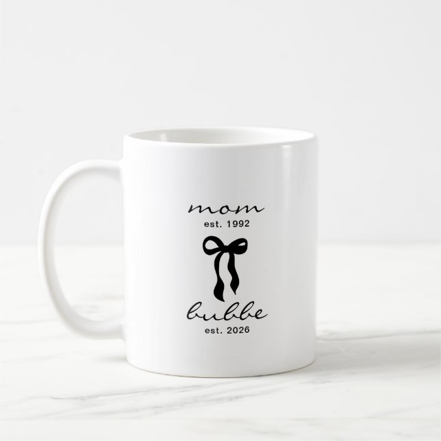 De Café Caneca Mamãe para Bubbe Est com Laço (Esquerda)