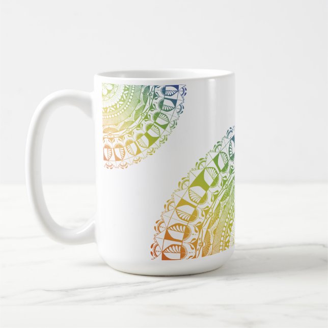 De Café Caneca Mandala Orgulho LGBTQ+ - Design Simbólico C (Esquerda)
