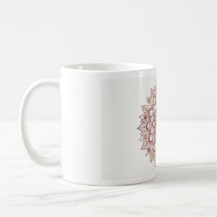 De Café Caneca Mandala Rose Gold   Padrão Floral Boêmio  