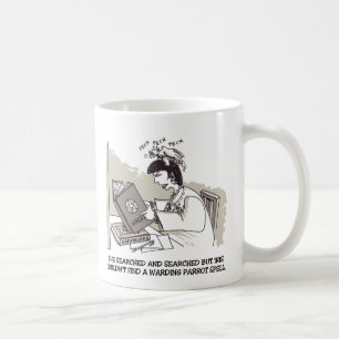 De Café Caneca mão esquerda do Papagaio Bruxa