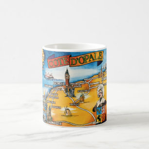 De Café Caneca Mapa Colorido da Côte d’Opale, França