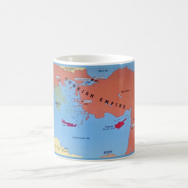 De Café Caneca Mapa Colorido do Império Turco (Centro)