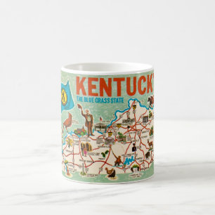 De Café Caneca Mapa Colorido Vintage do Kentucky