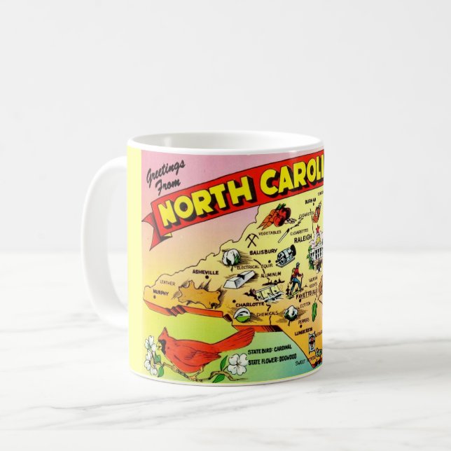 De Café Caneca Mapa da Carolina do Norte (Frente Esquerda)